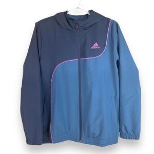 NEW Adidas Trae Young Basketball Jacket Boys Youth L Blue Full Zip Hooded $85